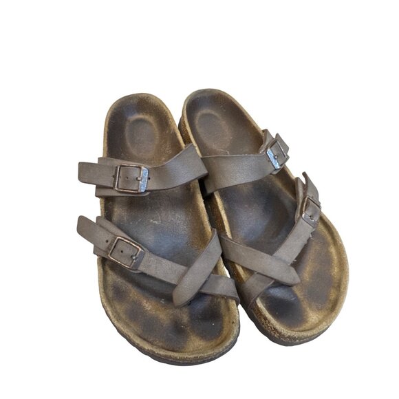 Birkenstock Womens Brown Leather Slip Sandals Size 6 SKU 8196 - Picture 5 of 10